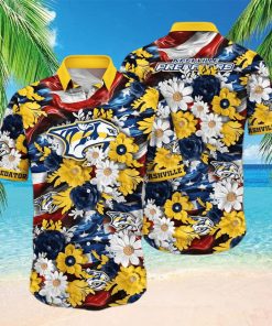 Floral Aloha NHL Nashville Predators Hawaiian Shirt Beach Gift For Friend hawaiian shirt