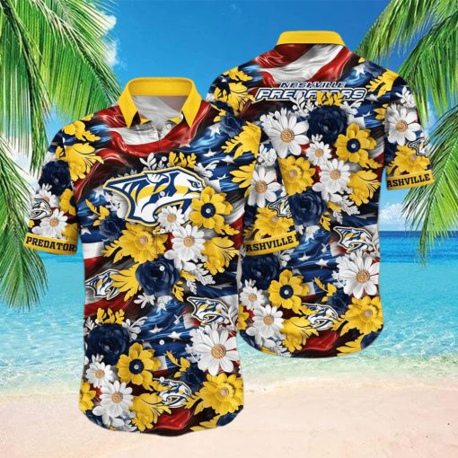 Floral Aloha NHL Nashville Predators Hawaiian Shirt Beach Gift For Friend hawaiian shirt