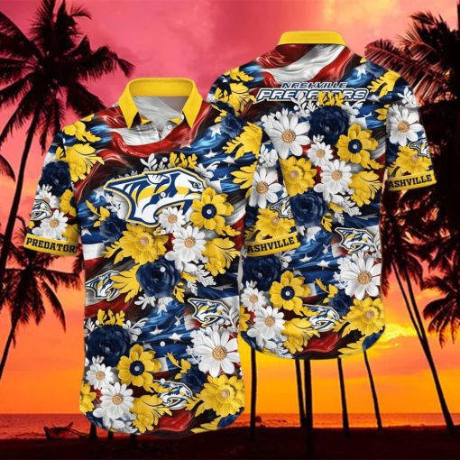 Floral Aloha NHL Nashville Predators Hawaiian Shirt Beach Gift For Friend hawaiian shirt