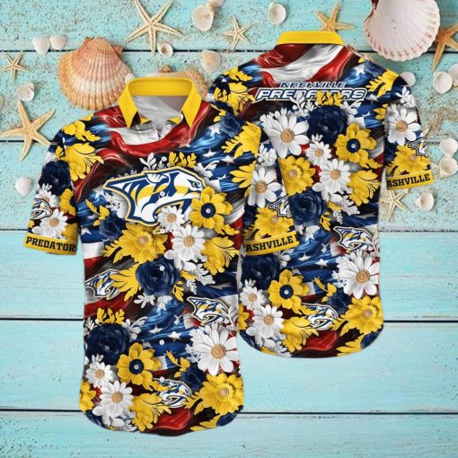 Floral Aloha NHL Nashville Predators Hawaiian Shirt Beach Gift For Friend hawaiian shirt