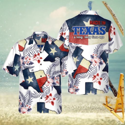 Floral Texas Hawaiian Shirt For Men  Made In A Long Time Ago Texas State Shirt