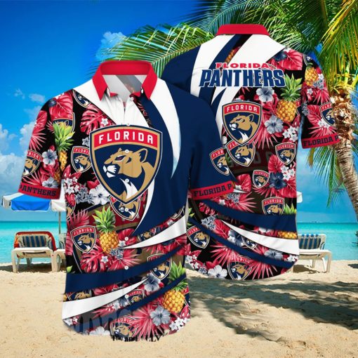 Florida Panthers NHL Flower All Over Printed Unisex Hawaiian Shirt