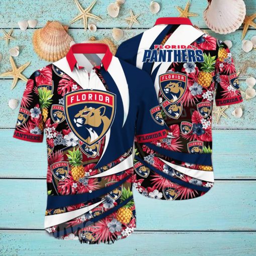 Florida Panthers NHL Flower All Over Printed Unisex Hawaiian Shirt