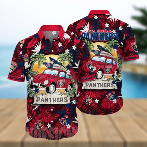 Florida Panthers NHL Flower Unisex Full Printed Hawaiian Shirt