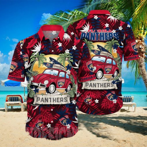 Florida Panthers NHL Flower Unisex Full Printed Hawaiian Shirt