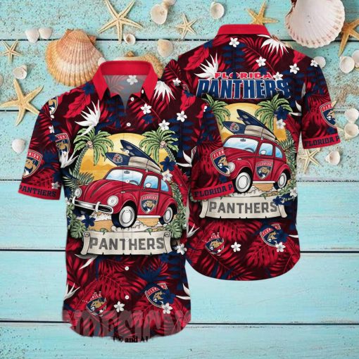 Florida Panthers NHL Flower Unisex Full Printed Hawaiian Shirt