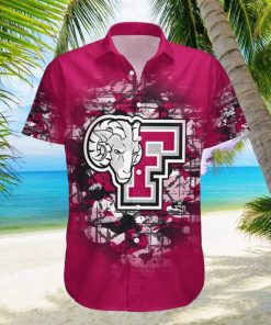 Fordham Rams Hawaiian Shirt Camouflage NCAA Summer Custom Number And Name For Fans Gift hawaiian shirt