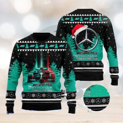 Formula One Team Mercedes AMG Petronas All Over Print Christmas Knitting Ugly Sweater Gift For Christmas