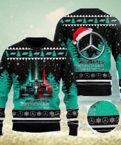 Formula One Team Mercedes AMG Petronas All Over Print Christmas Knitting Ugly Sweater Gift For Christmas