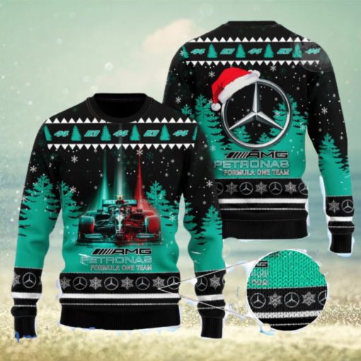 Formula One Team Mercedes AMG Petronas All Over Print Christmas Knitting Ugly Sweater Gift For Christmas