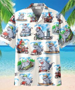 Funny Dinosaur Activities Unisex Hawaiian Aloha Shirts