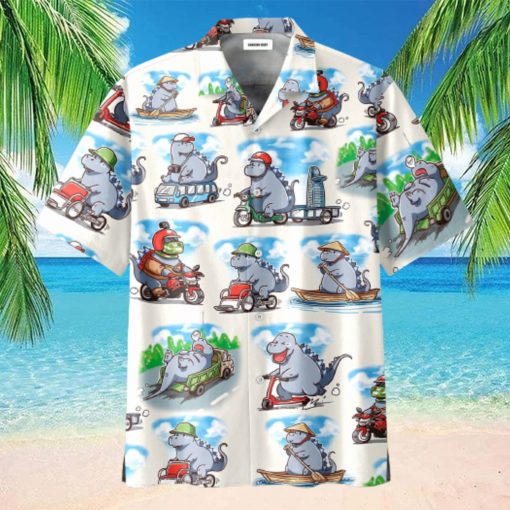 Funny Dinosaur Activities Unisex Hawaiian Aloha Shirts