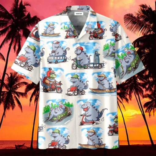 Funny Dinosaur Activities Unisex Hawaiian Aloha Shirts