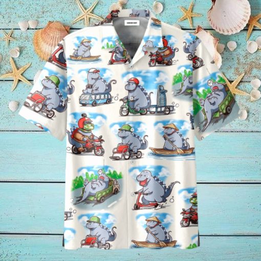 Funny Dinosaur Activities Unisex Hawaiian Aloha Shirts