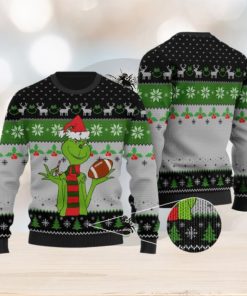 Funny Football Grinch Ugly Christmas Sweaters Black Gift For Men And Women