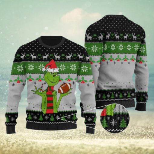 Funny Football Grinch Ugly Christmas Sweaters Black Gift For Men And Women