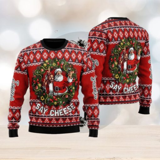 Funny Jesus and Santa Merry Ugly Christmas Sweater Gift For Men Women