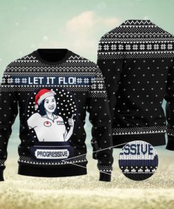 Funny Let It Flo From Progressive Christmas Sweater Black Gift For Men And Women
