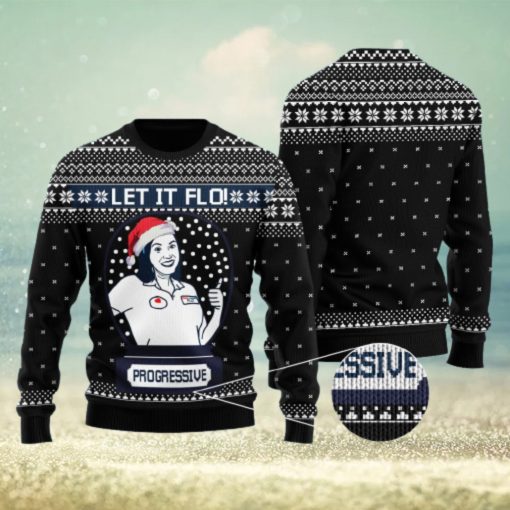 Funny Let It Flo From Progressive Christmas Sweater Black Gift For Men And Women