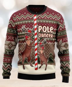 Funny Pole Dancer Reindeer Ugly Christmas Sweater Thankgiving Gift Men Women