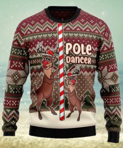 Funny Pole Dancer Reindeer Ugly Christmas Sweater Thankgiving Gift Men Women