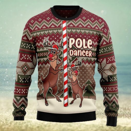 Funny Pole Dancer Reindeer Ugly Christmas Sweater Thankgiving Gift Men Women