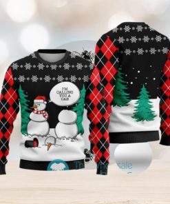 Funny Snowman Ugly Christmas Sweater Black Gift For Men And Women