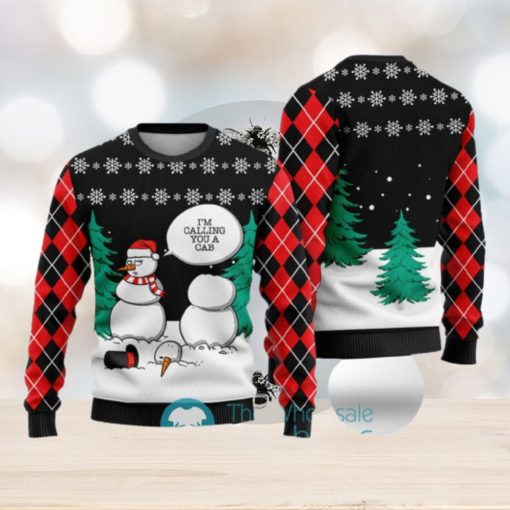 Funny Snowman Ugly Christmas Sweater Black Gift For Men And Women