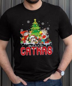 Funny Ugly Christmas Catmas Kitten Owners Santa Hat Shirt