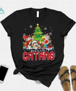 Funny Ugly Christmas Catmas Kitten Owners Santa Hat Shirt