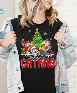 Funny Ugly Christmas Catmas Kitten Owners Santa Hat Shirt