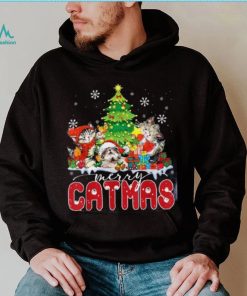 Funny Ugly Christmas Catmas Kitten Owners Santa Hat Shirt