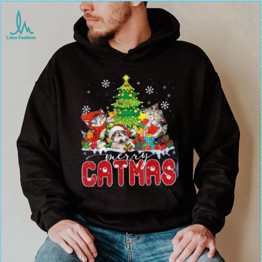 Funny Ugly Christmas Catmas Kitten Owners Santa Hat Shirt