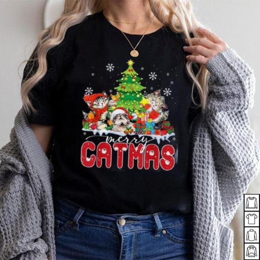 Funny Ugly Christmas Catmas Kitten Owners Santa Hat Shirt