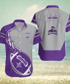 Furman Paladins 3D Hawaiian Shirt Flame Ball NCAA Men And Women Gift For Fans