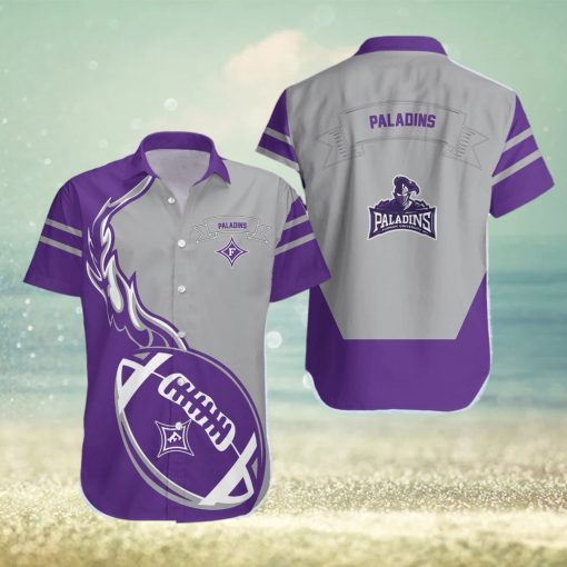 Furman Paladins 3D Hawaiian Shirt Flame Ball NCAA Men And Women Gift For Fans