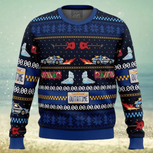 Get Back in Time For Christmas Back to the Future Ugly Christmas Sweater