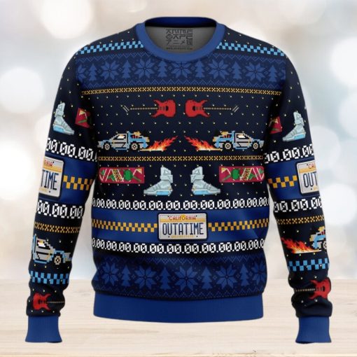 Get Back in Time For Christmas Back to the Future Ugly Christmas Sweater