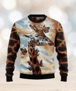 Giraffe Butterfly Ugly Christmas Sweater For Men & Women