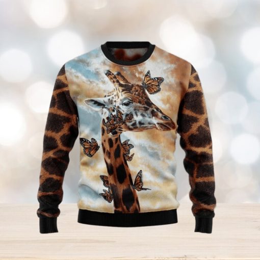 Giraffe Butterfly Ugly Christmas Sweater For Men & Women