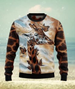 Giraffe Butterfly Ugly Christmas Sweater For Men & Women