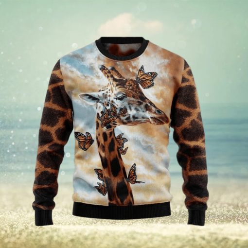 Giraffe Butterfly Ugly Christmas Sweater For Men & Women