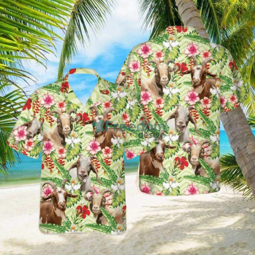 Goat Hibicus Floral 3D Hawaiian Shirt For Men Women hawaiian shirt