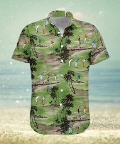 Golfer On Green Field Unisex Hawaiian Shirts