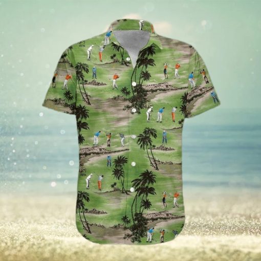 Golfer On Green Field Unisex Hawaiian Shirts