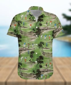 Golfer On Green Field Unisex Hawaiian Shirts