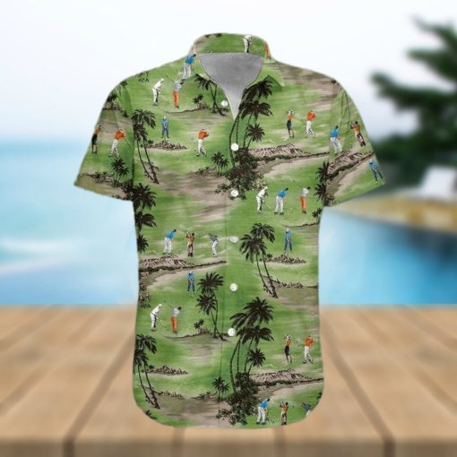 Golfer On Green Field Unisex Hawaiian Shirts