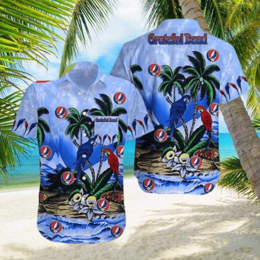 Grateful Dead Parrot Couple Summer Beach Hawaiian Shirt