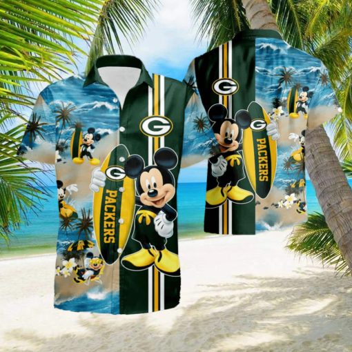 Green Bay Packers Mickey Mouse Summer Hawaiian Shirt And Shorts