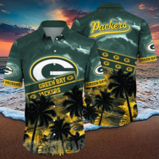 Green Bay Packers NFL Flower Tropical All Over Print Hawaiian Shirt